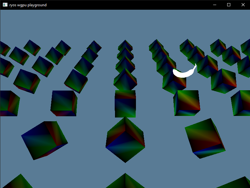 Screenshot of the final 3D app with cubes