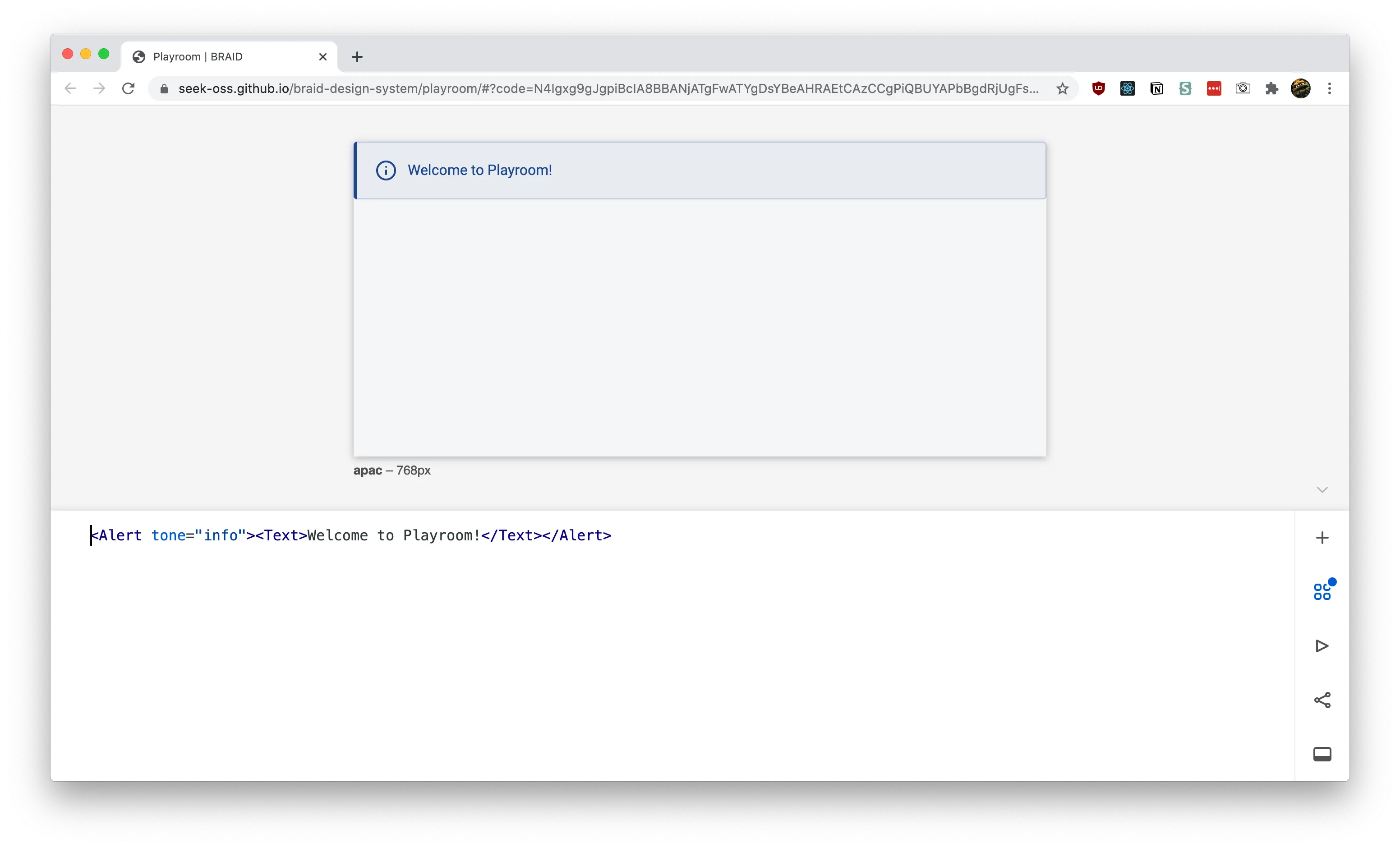 Screenshot of Playroom in action