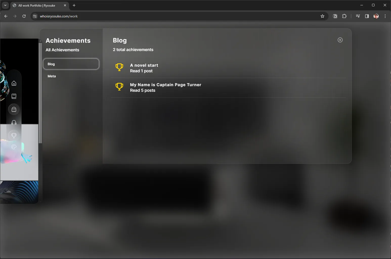 The achievements modal