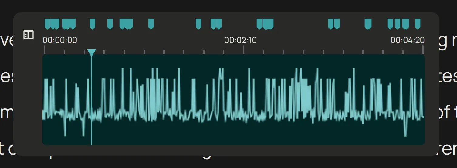 Closeup off the blog waveform component.