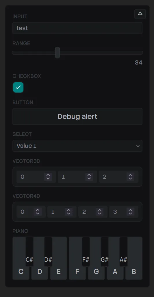Screenshot of Debug Panel