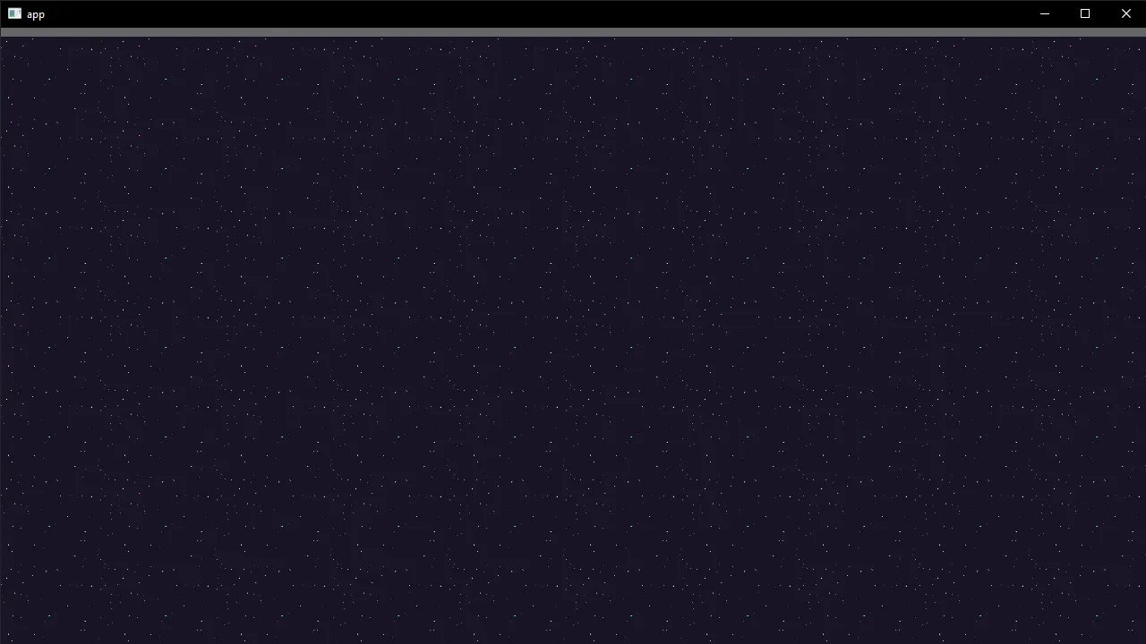 A native Rust app using Bevy to render a fullscreen tiled background of a seamless space texture.