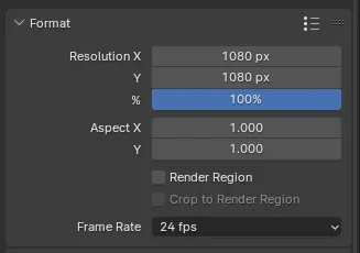 The Format settings in the Output settings panel