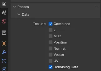 View layer property settings for denoising