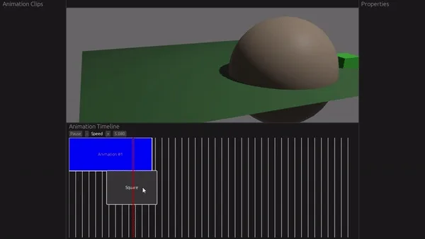 An example of the final app I created using egui. The app resembles Unreal Engine with many “sidebar” panels, a window that shows a 3D scene being rendered, and an animation timeline showcasing custom egui components like vertical lines representing blocks of time in the graph, or a square representing an animation clip.