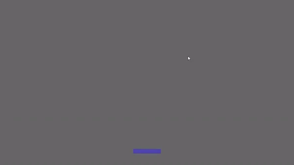 GIF of the player steadily firing spaced out projectiles (instead of 60 per second).