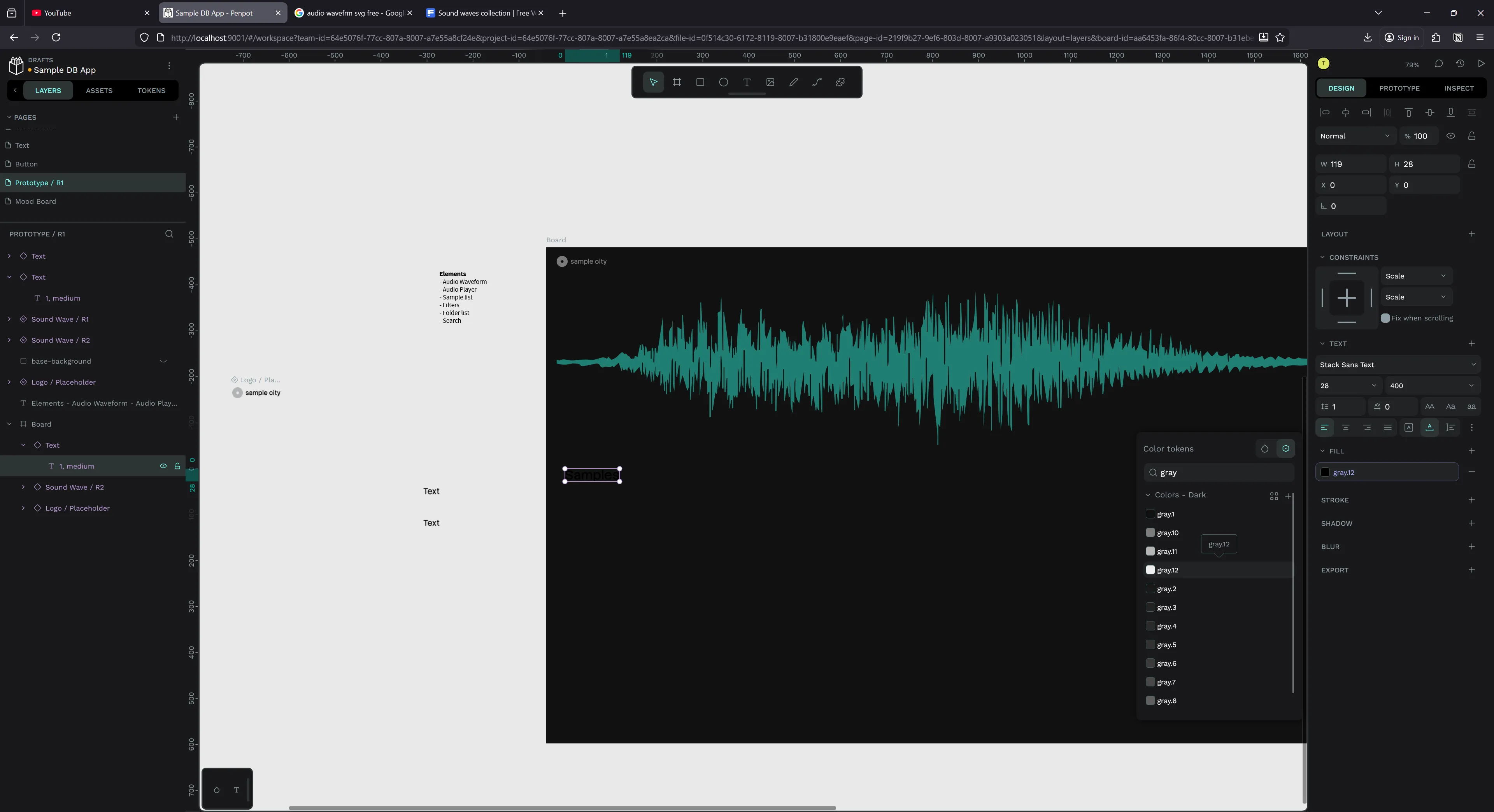 You can see that the color is “gray.12” and when you look at token menu next to it, “gray.12” is selected too (but a different color).