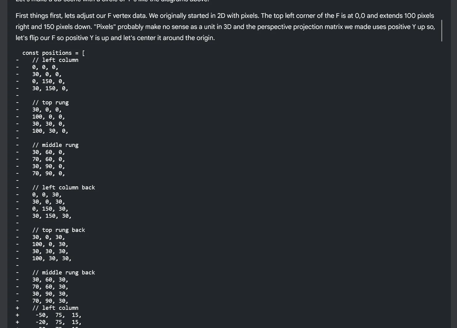 An example of code rendered as plaintext from a Markdown file in NotebookLM.