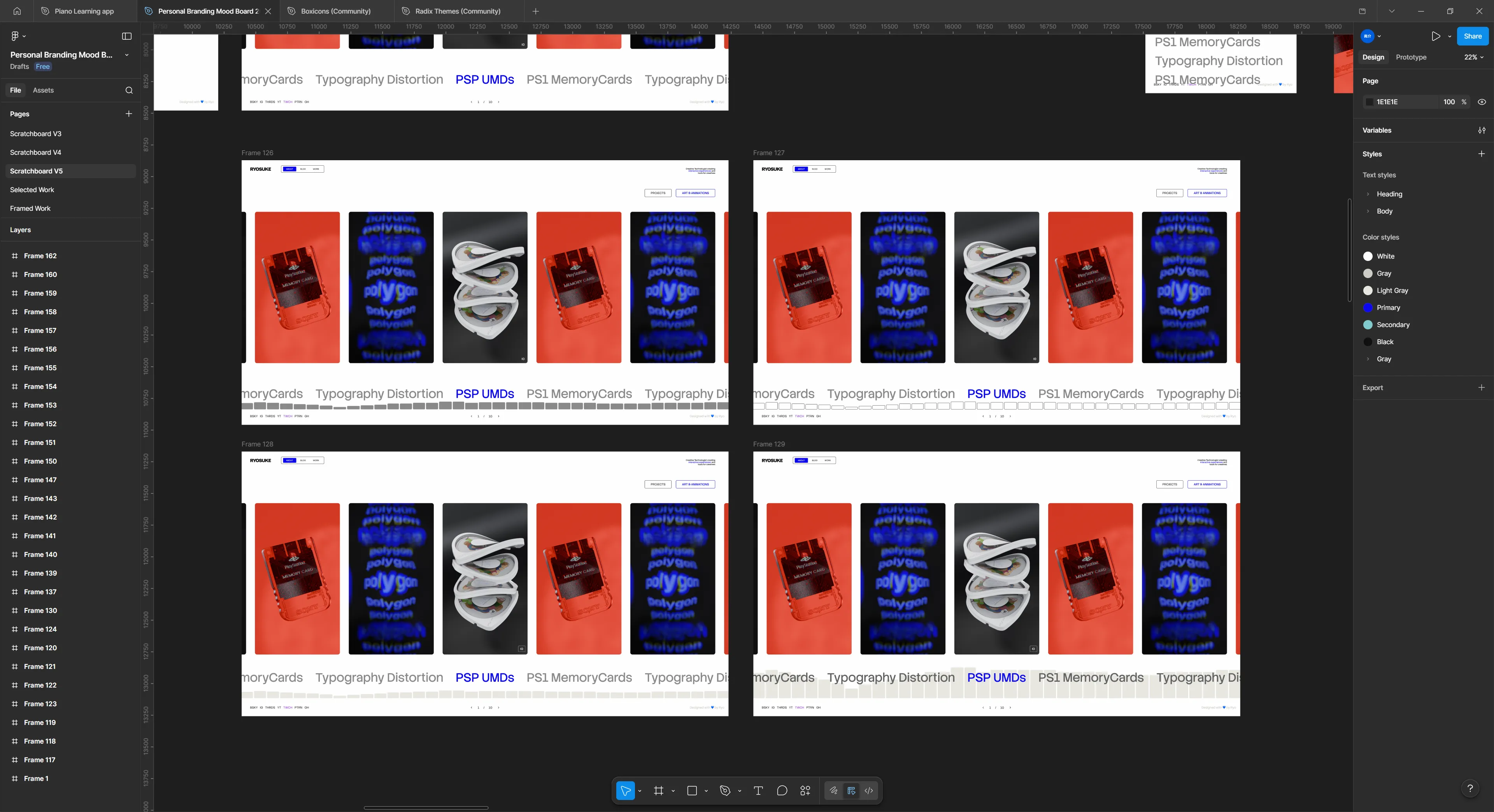 One of the latest site mockups with the frontpage horizontal slider with featured art.