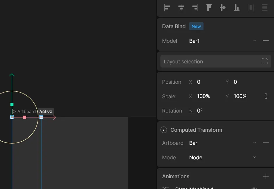 Under Data Bind menu right side - this has Bar1 instance