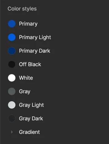 Color styles in Figma where I inevitably copy values from constantly
