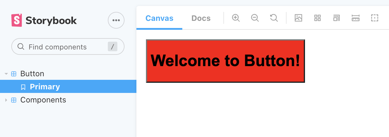 Button in StorybookJS