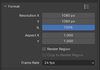 The Format settings in the Output settings panel