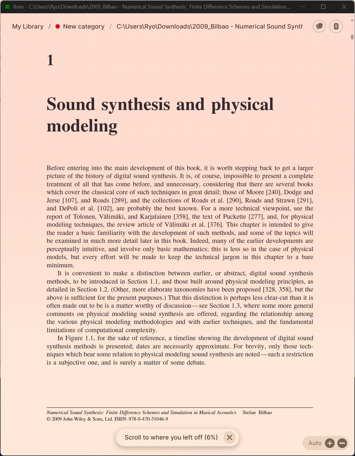 The Research app document window rendering a PDF