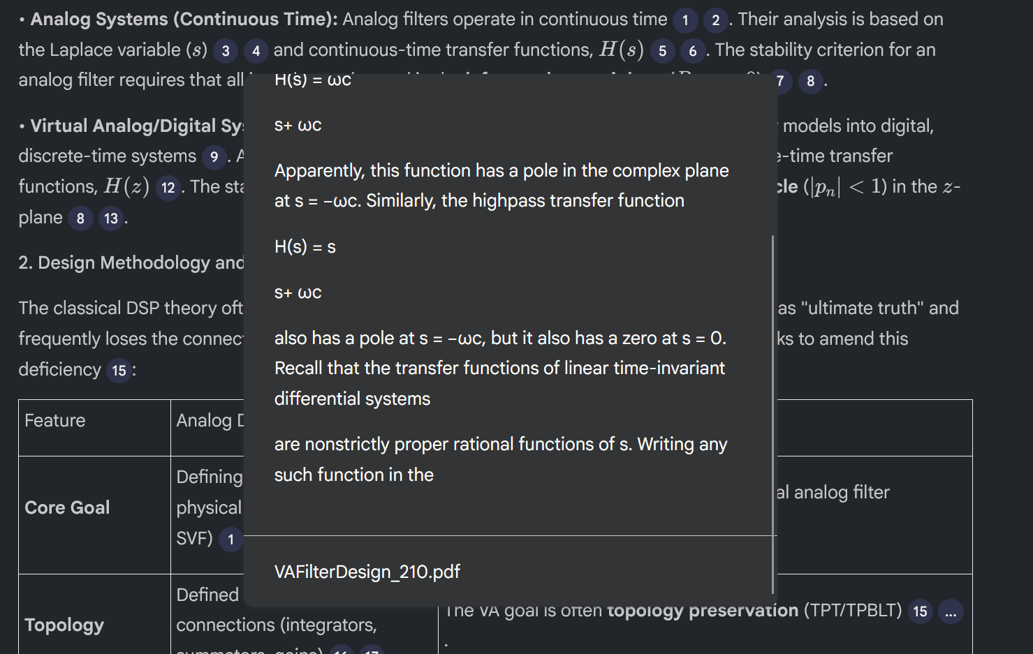 A tooltip in NotebookLM with a chunk of PDF text as a citation