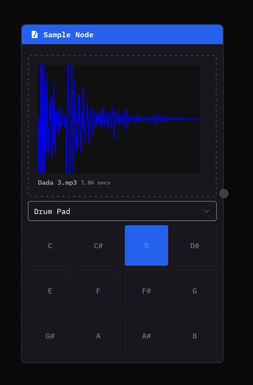 Web Audio Node Graph - Drum pad node